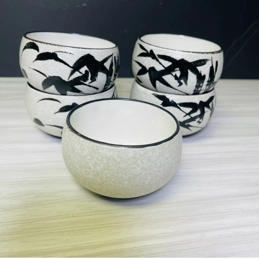 VINTAGE JAPAN HAND THROWN STUDIO ART POTTERY 5 TEA CUP 6 oz